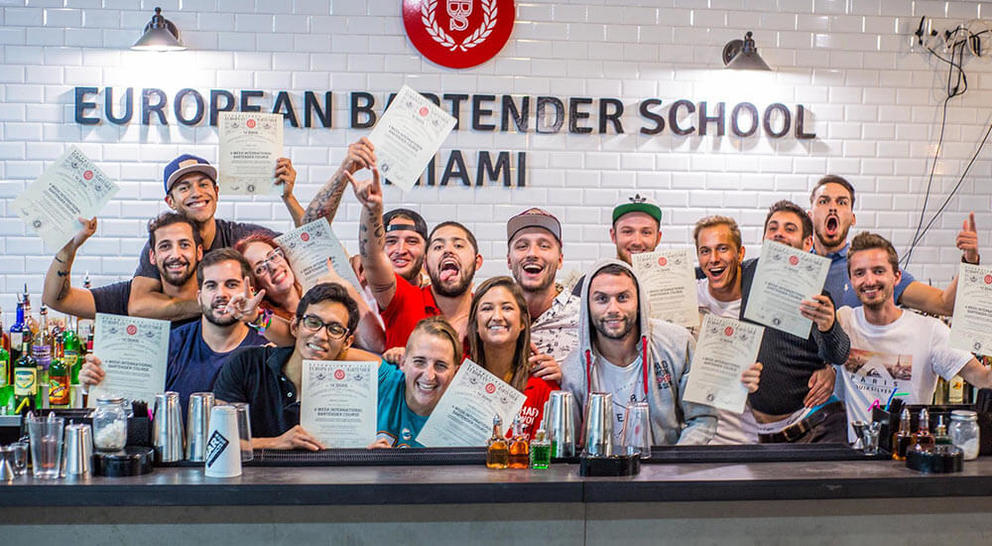 ​​European Bartender School student graduate certificates