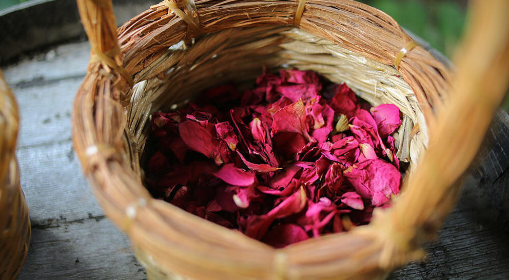 Rose Petals Basket