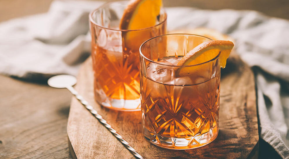 old-fashioned-in two-whisky-tumblers