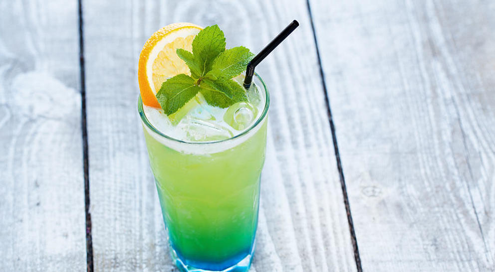 blue and green cocktail