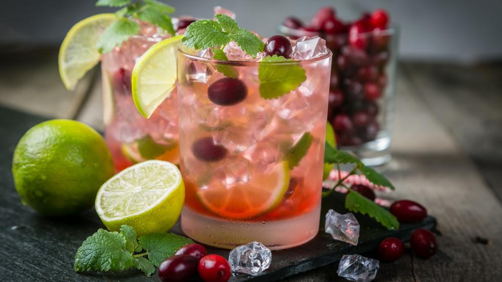 cranberry mojito cocktail christmas